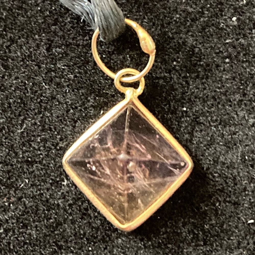 Vintage 90s Gold & Amethyst Pyramid Necklace | Witchy | Whimsigoth | Bohemian